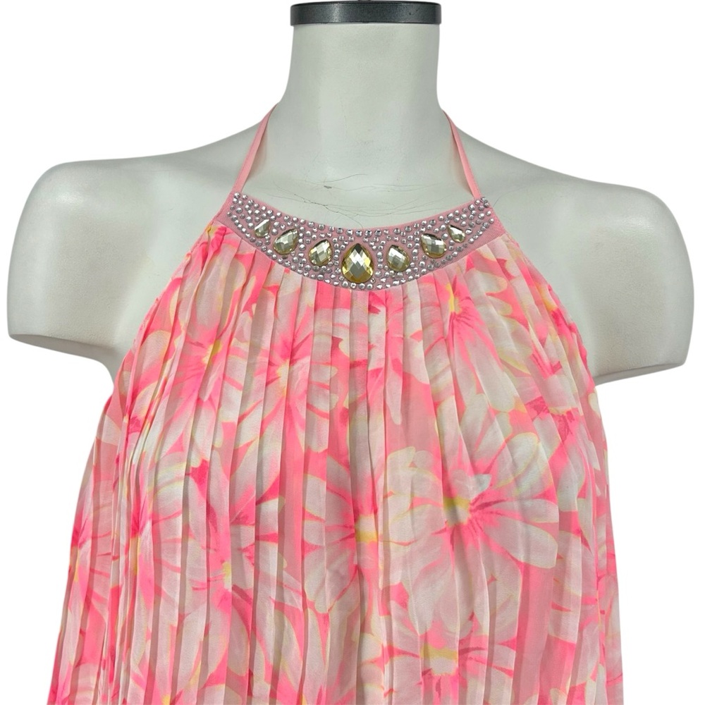 Victoria’s Secret Floral Jewel Neck Open Back Accordion Pleat Babydoll Nightie - Picture 2 of 11